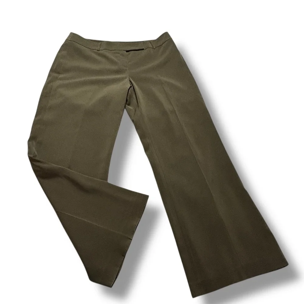 Women's Olive Wide‎ Leg Fully Lined Dress Pants Sz 16 Tall